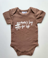 Load image into Gallery viewer, TLB mamas boy for life onesie mocha