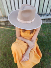 Load image into Gallery viewer, Remy Panama Ranch Style Ribbon Edge Taupe Hat