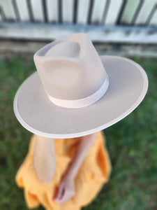Remy Panama Ranch Style Ribbon Edge Taupe Hat