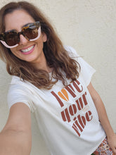 Load image into Gallery viewer, TLB Love your vibe tee Ecru