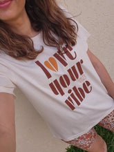 Load image into Gallery viewer, TLB Love your vibe tee Ecru