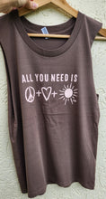 Load image into Gallery viewer, TLB all you need is peace love &amp; sunshine tank Musk
