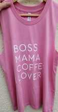 Load image into Gallery viewer, TLB Boss Mama Coffee Lover tank Bubblegum