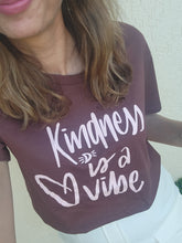 Load image into Gallery viewer, TLB Kindness is a vibe tee Chestnut