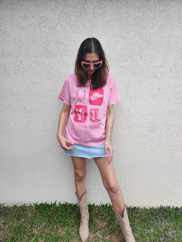 TLB Cowgirl Vibes Tee Bubblegum Pink