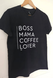 TLB BOSS MAMA COFFEE LOVER Black Tee
