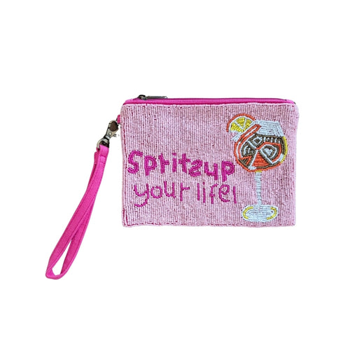 Spritz Your Life Beaded Pouch