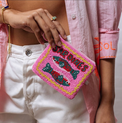 Sardines Beaded Pouch