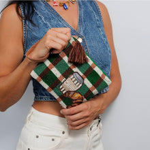 Load image into Gallery viewer, Beaded Clutch Bag Coffee Croissant
